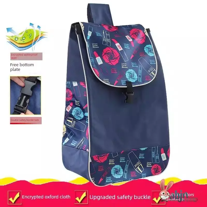 

Утолщенная водонепроницаемая сумка-тележка из оксфордской ткани для покупок, портативная хозяйственная тележка для овощей и продуктов