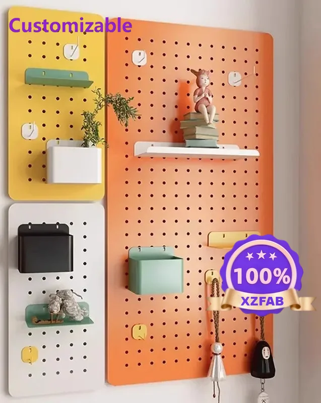 Factory Direct 2026 Wall hole board shelf No punching Children's desk Entrance wallMetal study table Wall magnetic storage