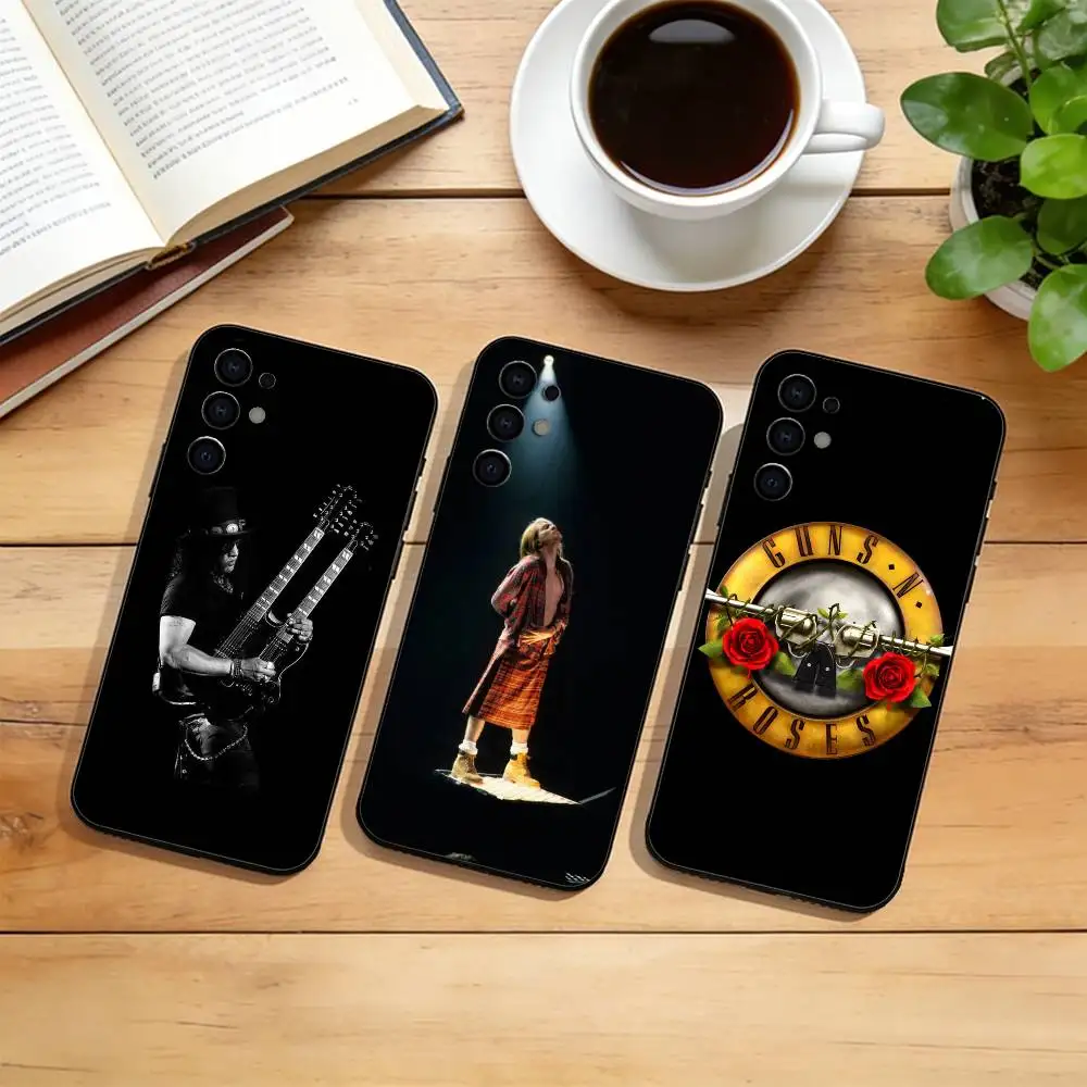 G-Guns N A-Axl Rose Roses  Phone Case Black Silicone Soft For Samsung S25,S24,S21,S22,S23,S30,Ultra,S20,Plus,Fe,Lite