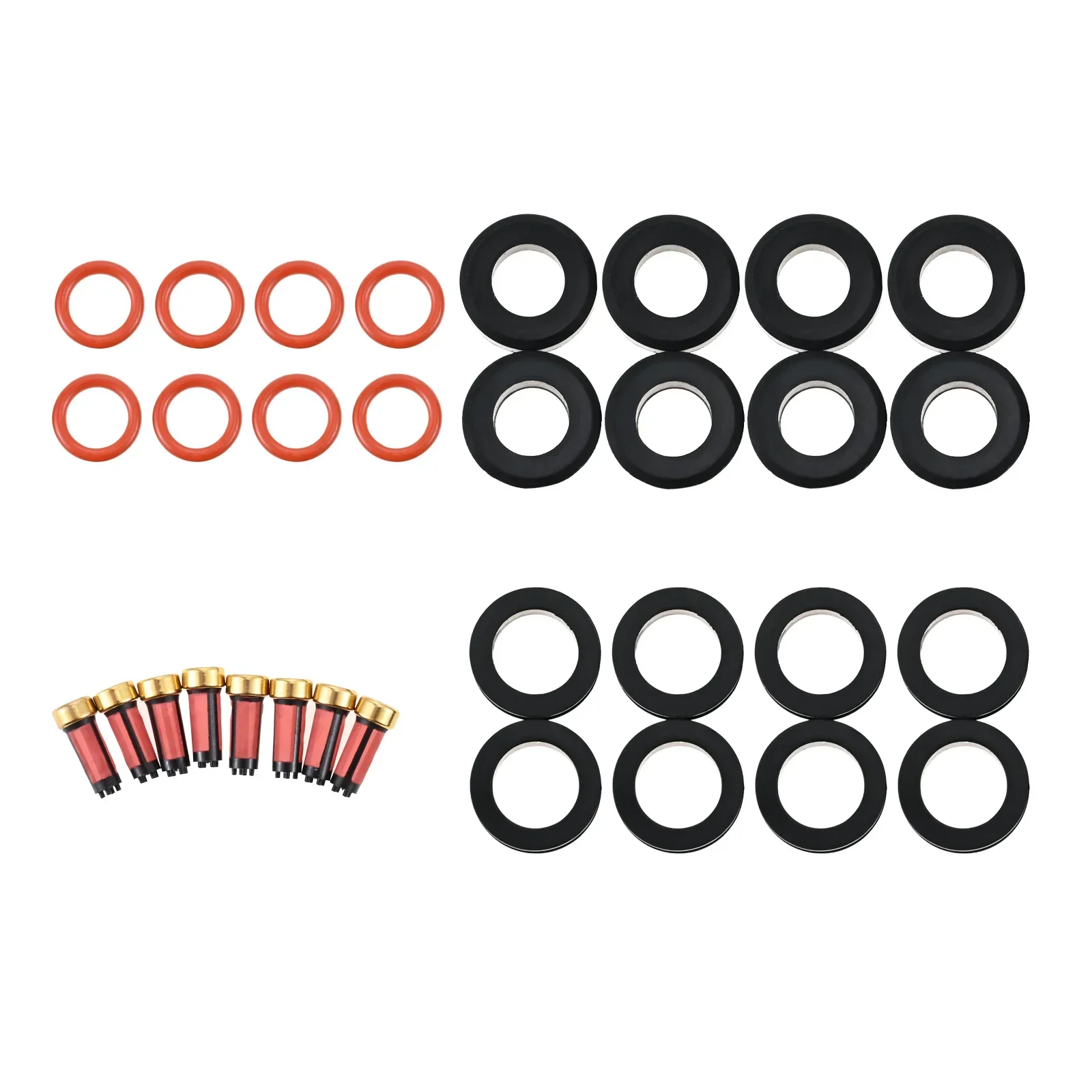 8 Sets 23250-50040 Fuel Injectors Seals Repair Kit for Toyota 4Runner/Tundra/Land Cruiser/Sequoia Lexus GX470 4.7L V8 1998-2005