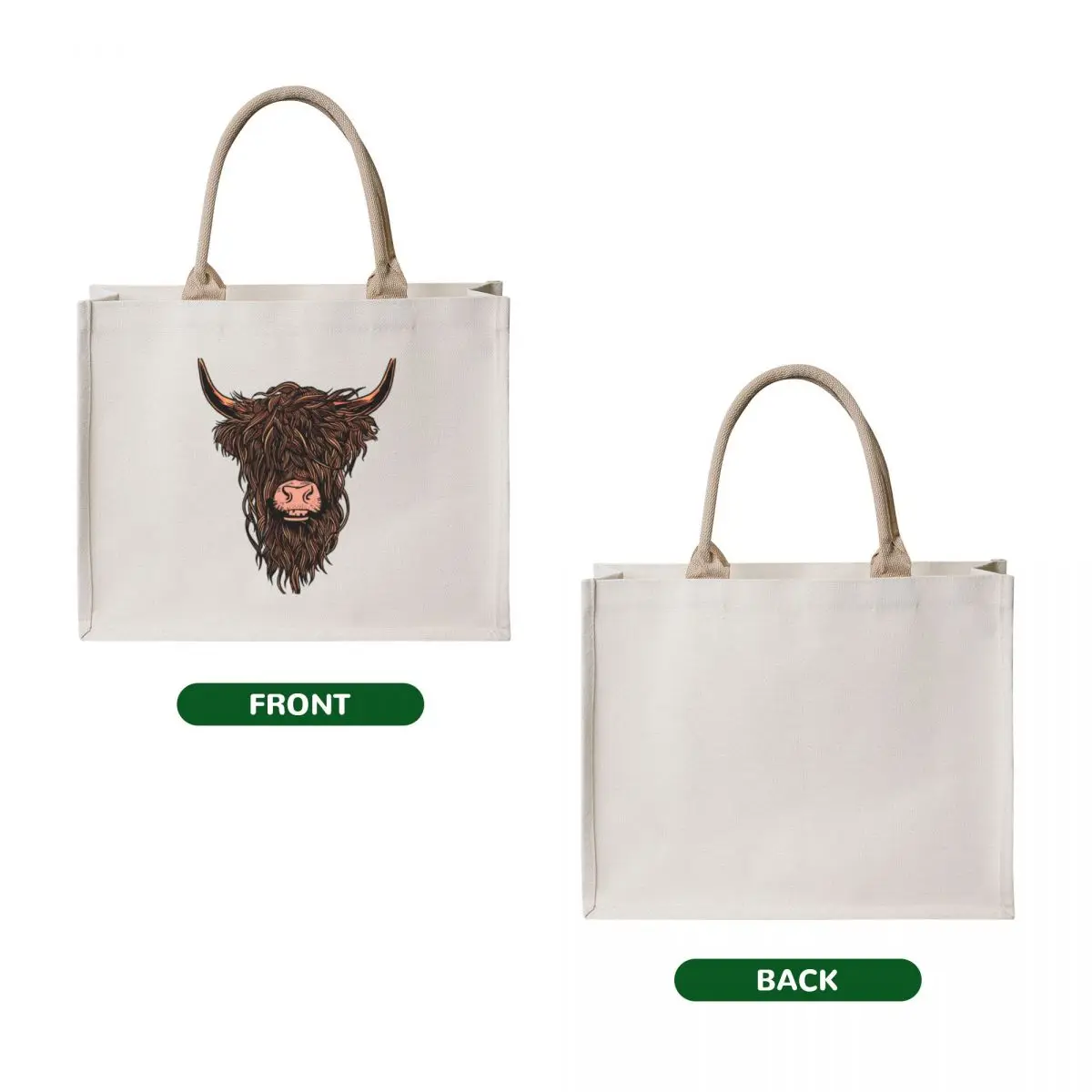 Highland cattle Tote Bag custom fabric bag Woman shopper bag tote women luxury women