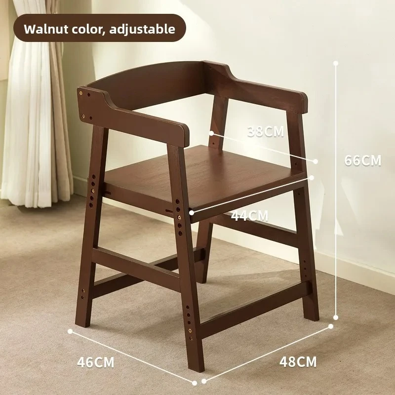 Natural bamboo student writing chair, adjustable height learning chair, adjustable height office chair, student dining chair