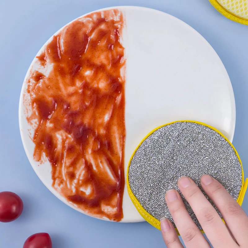 

Кухонная двусторонняя губка для мытья посуды, многоразовая ткань для чистки кастрюль, салфетка для чистки сковородок, ткань для мытья посуды для домашнего жира