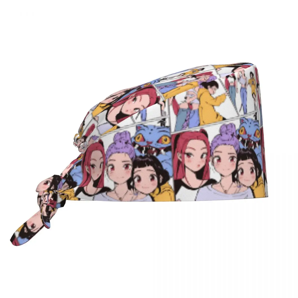 Chapéu médico kpop demon hunter trabalho esfrega boné para unisex macio e confortável meme enfermeira chapéus popular gravata volta design bonés de trabalho