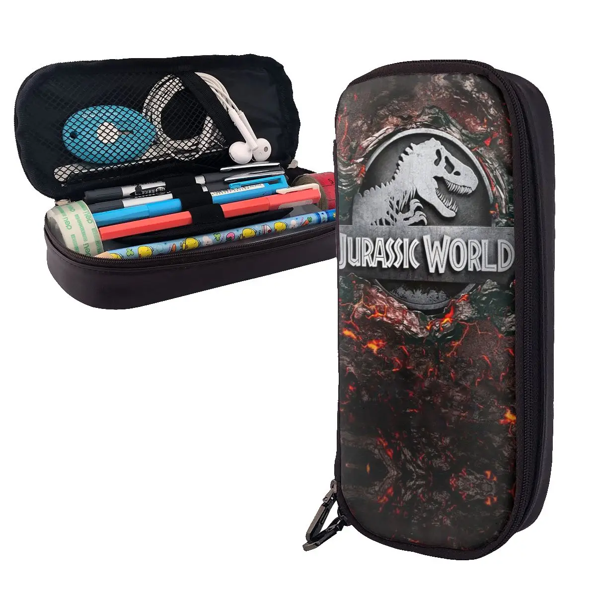 

Jurassic World Leather Pencil Case Pencil Pouch Storage Stationery Supplies Big Capacity Pen Box Pencil Bag for Boys Girls
