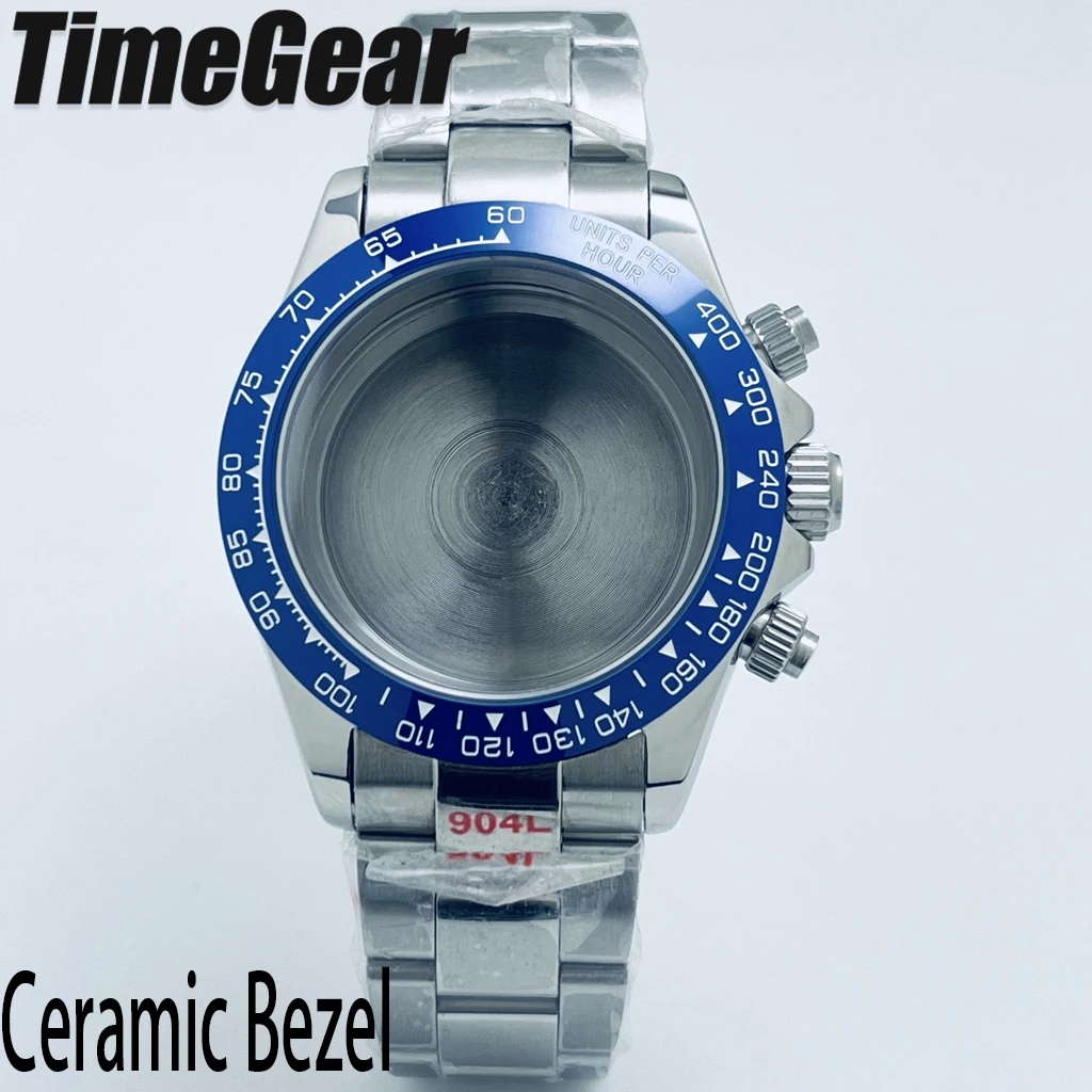 40mm Daytona VK63 Uhrengehäuse mit Keramiklünette für VK63A VK64 Quarzwerk, 20mm Uhrenarmband, Uhrenzubehör