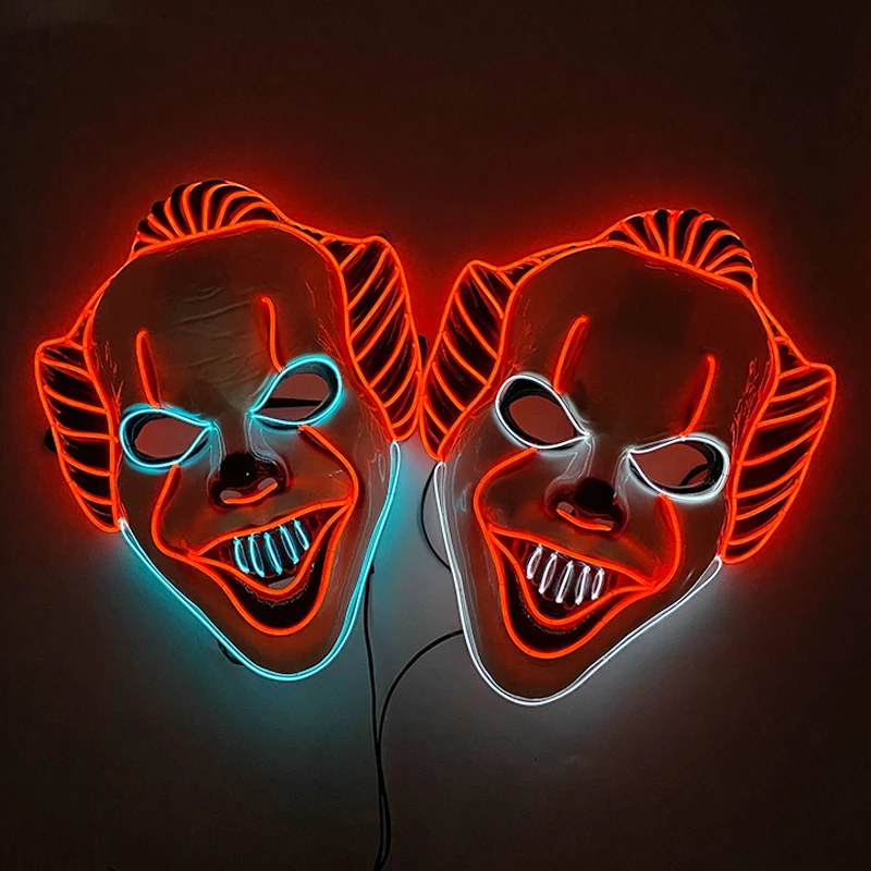 

Funny Cosplay Clown Headgear Mask Adult Decorative Night Mask Glowing For Rave Dark Night