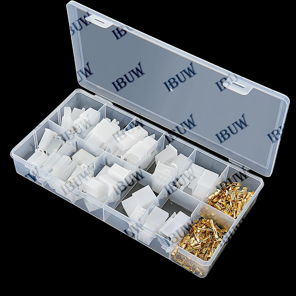 

200PCS of car wire connector kit 2.8mm 2/3/4/6 PIN male and female socket plug and pin crimping terminal combination kit box 2P