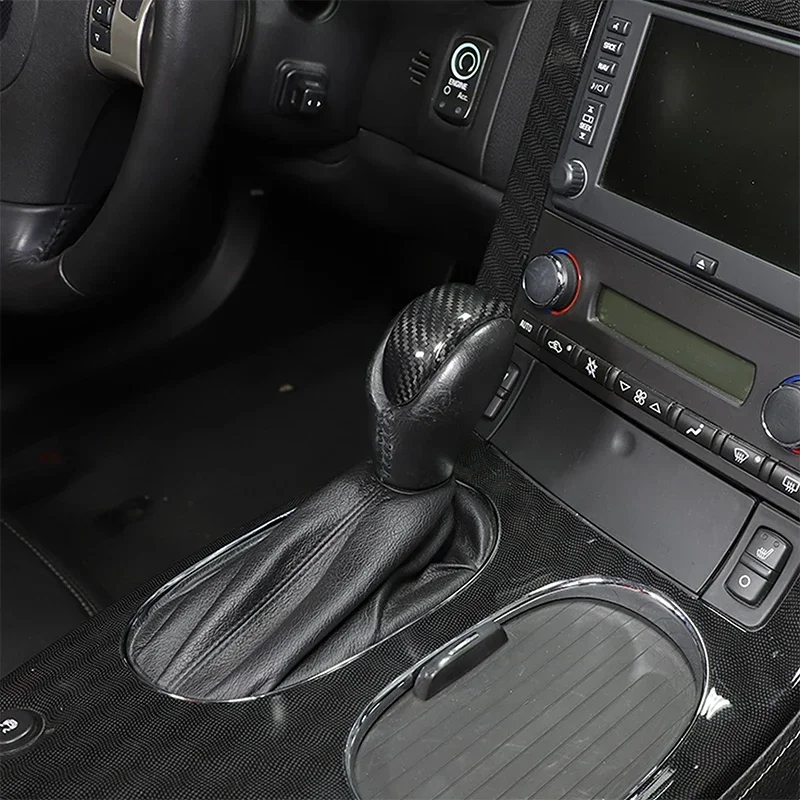 For Chevrolet Corvette C6 2005-2013 Real Carbon Fiber Car Shift Head Decorative Cover Trim Sticker Car Accessories