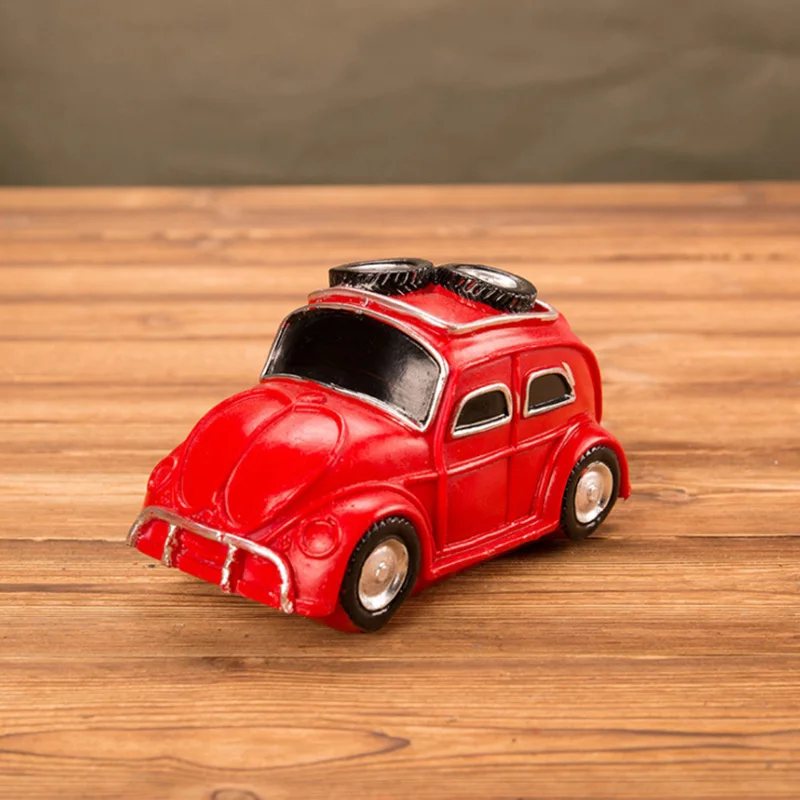 Caja de dinero de juguete para niños, latas de dinero con forma de coche, neumáticos, estatuilla de coche, hucha de ahorro de monedas para niños, regalo de cumpleaños Natal, rojo