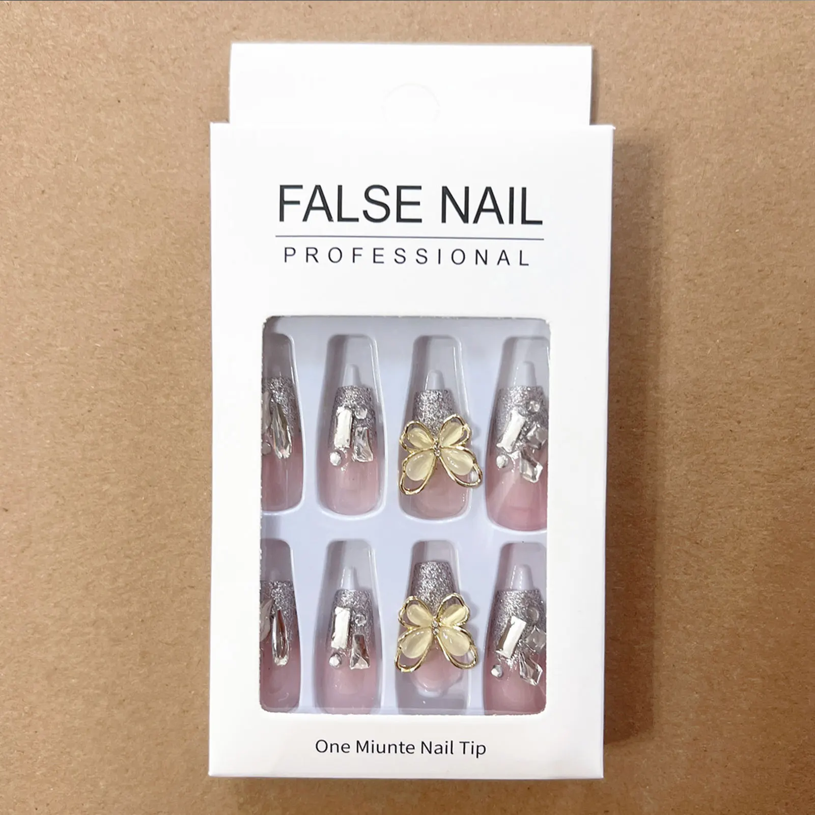 Long Square Transparent Fake Nails Durable Full Cover Long False Nails for Women and Girl Party Activity