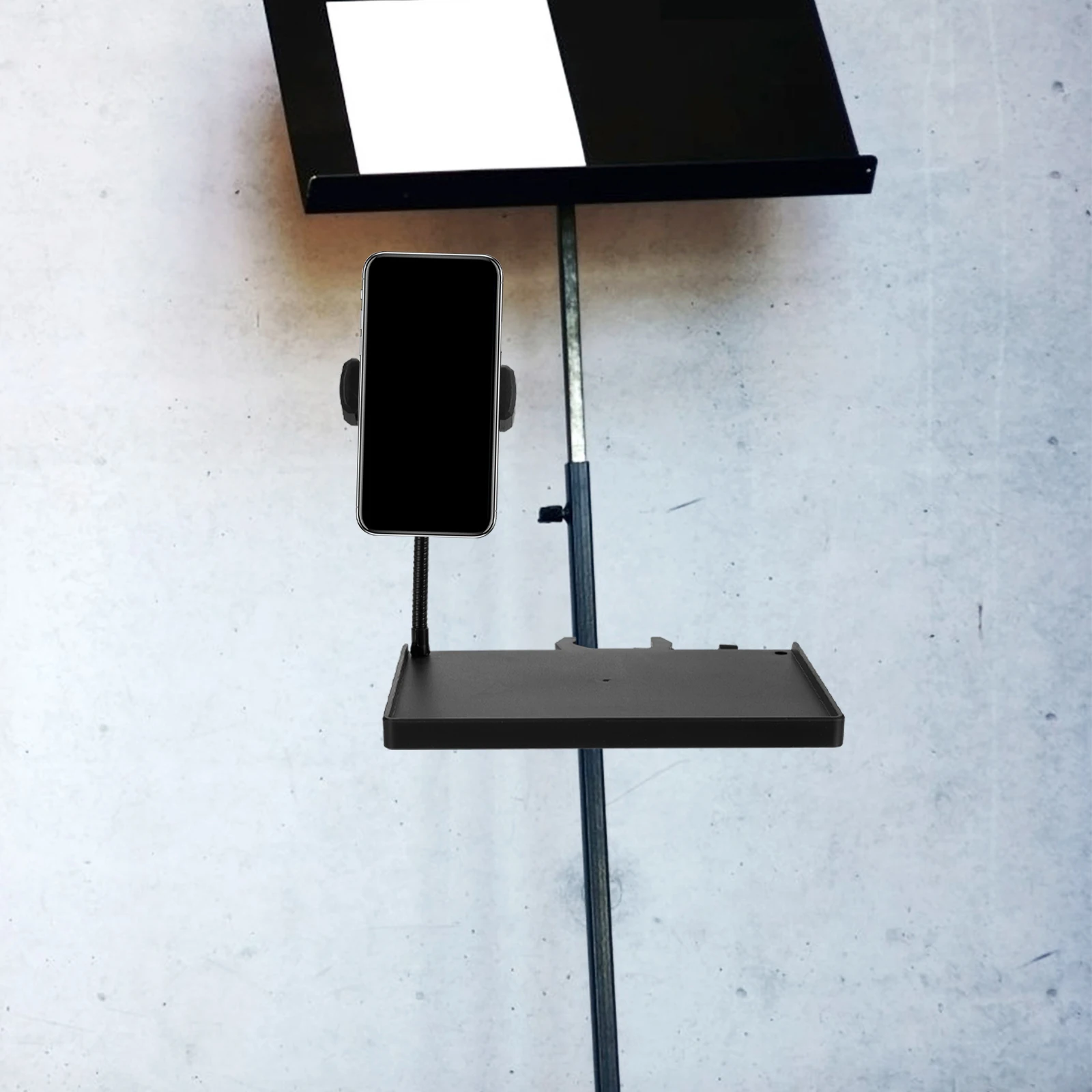 

Cell Phone Holder Microphone Tray Stand Accessories Shelf Clip Sound Card Black