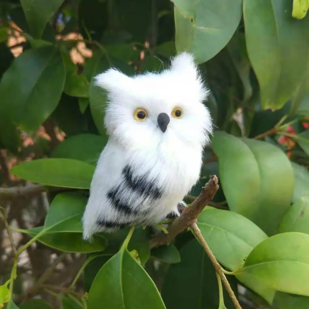 Lovely Artificial Animal Owl Miniature Plush Toy Garden Ornament Artificial Birds Fake Foam Animal Simulation Feather Birds