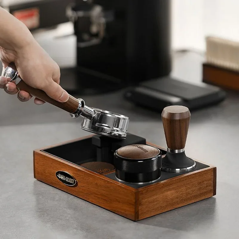 

Multifunctional Coffee Knock Box Vintage Tamping Station Home Barista Accessories