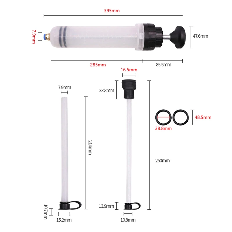 1PC Car Oil Extractor Brake Pumping Changer Oil Blower Brake Fluid Replacement Oil Pump Probe Filling Equipment Syringe images - 6