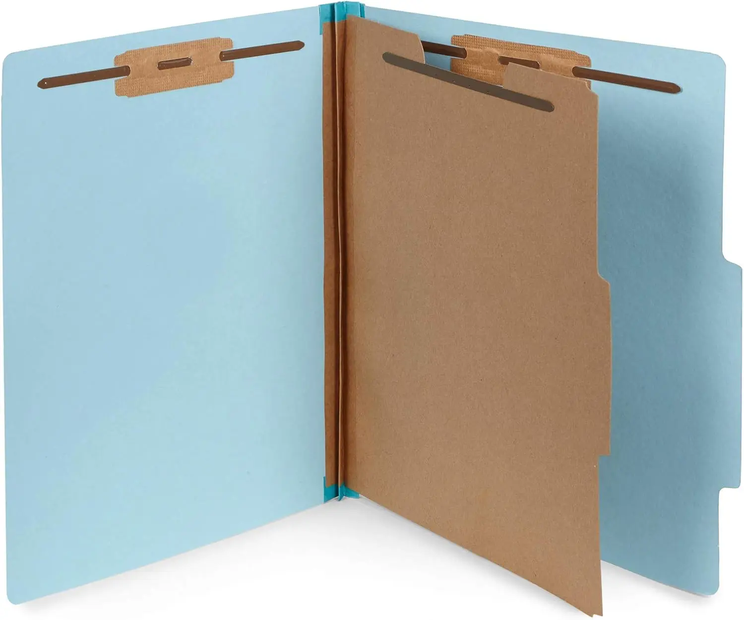 

10 Blue Folders with 1 Divider, 2 Inch Tyvek Expansions, Durable 2 Prongs for Medical & Law Files