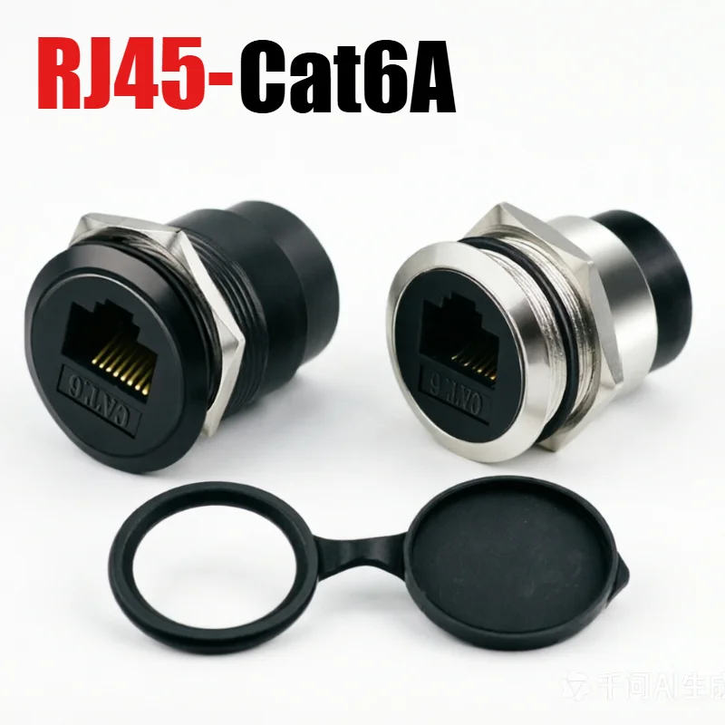 1PC CAT6A C-Type RJ45 Panel Mount Data Signal Connector Network Shielded/Unshielded Chassis Plug Cat6 Internet 8p8c RJ45 Modular