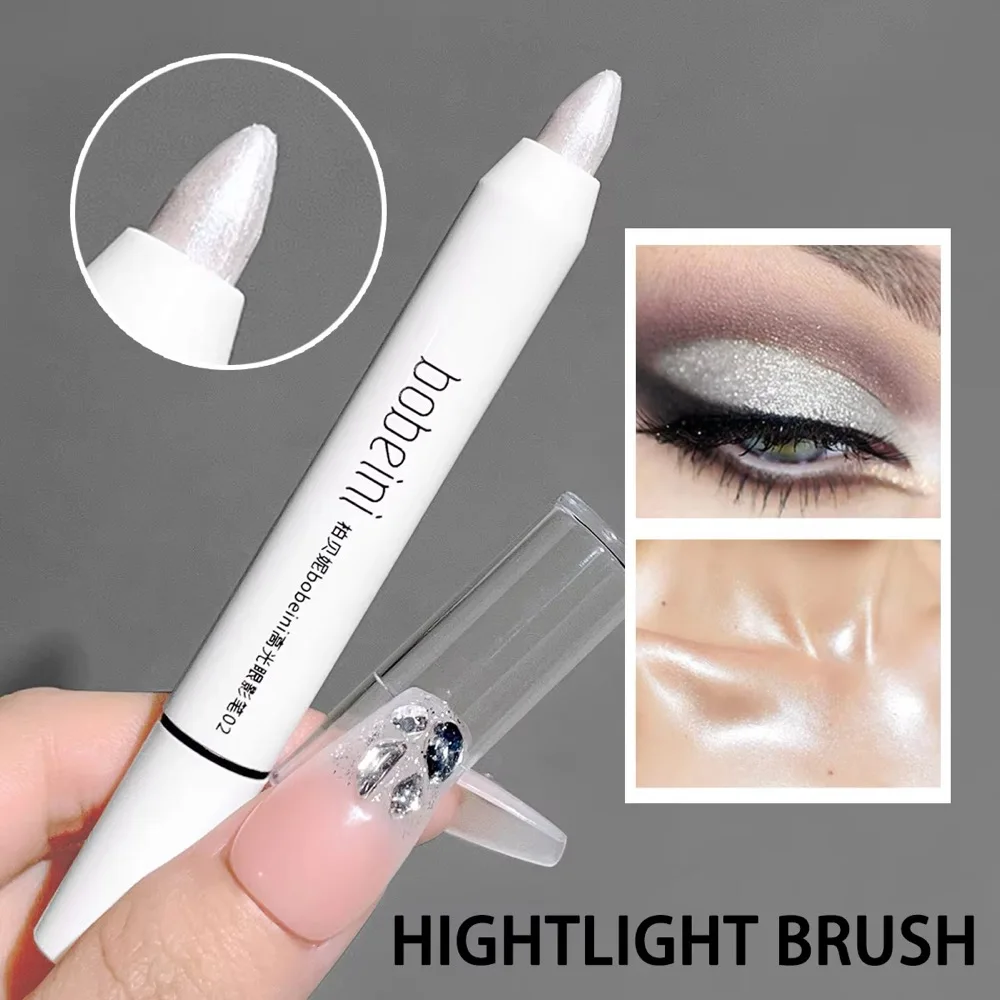 The 3-color highlighter eyeshadow pencil waterproof non-smudging matte brightens eyes easy to use