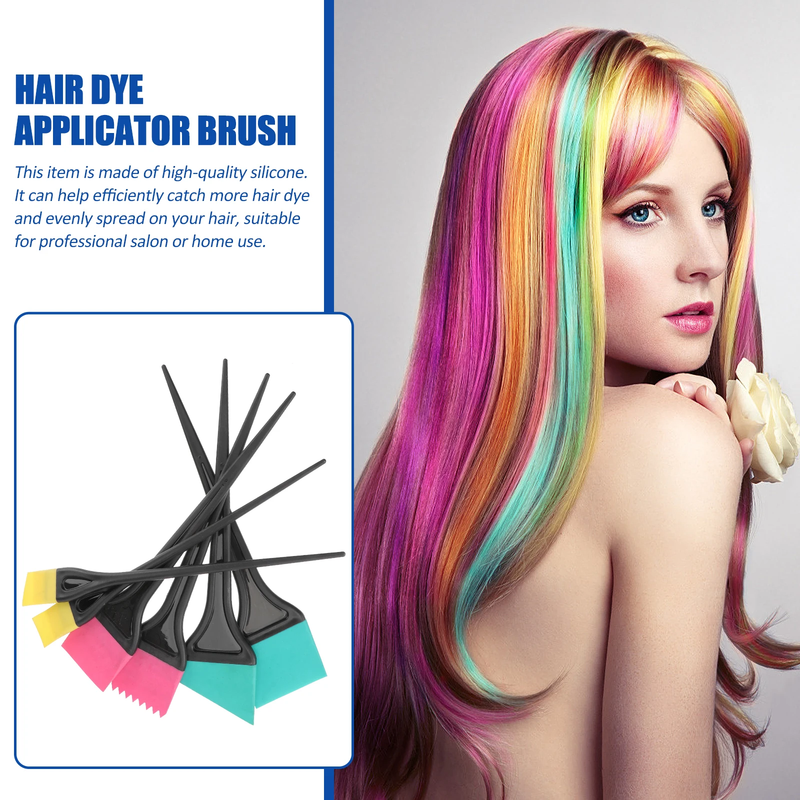 

6pcs Hair Dye Applicator Brush Scrubbing Board Coloring Comb for Salon Home Use Dyeing Kit Tint Bleach Brush Set