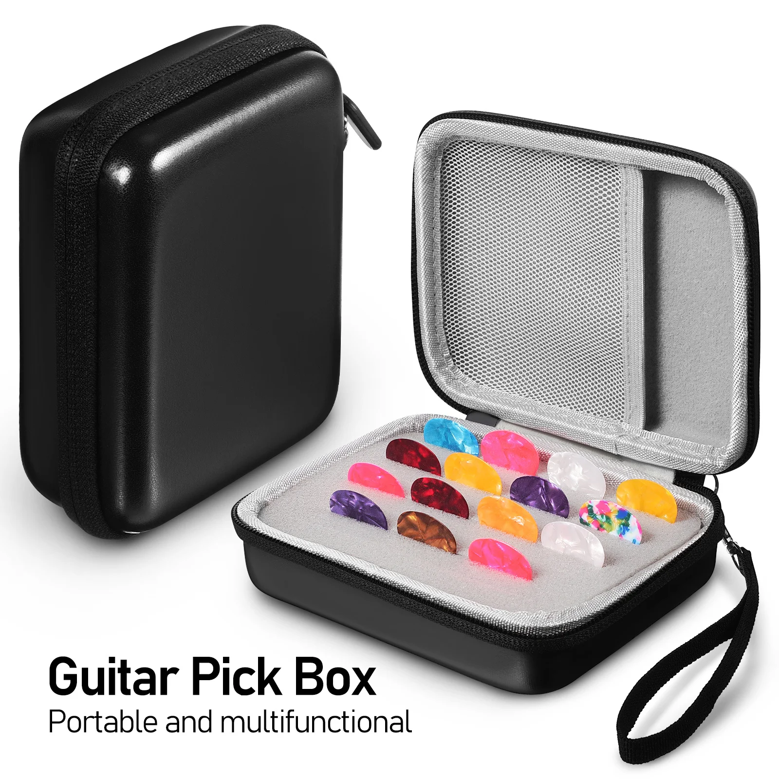 

15 Guitar Pick Storage Box Portable Pick Organizer Case Large Capacity for Acoustic Electric Guitar Accessories