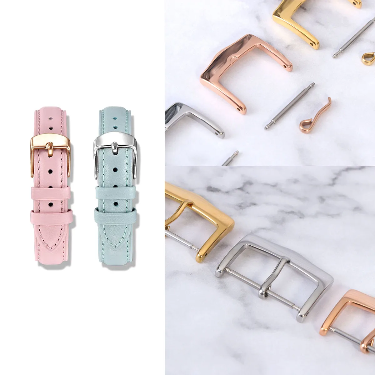 

3 Pcs Cuff Pin Buckle Watchband Fastener Accessories High Quality Stainless Steel