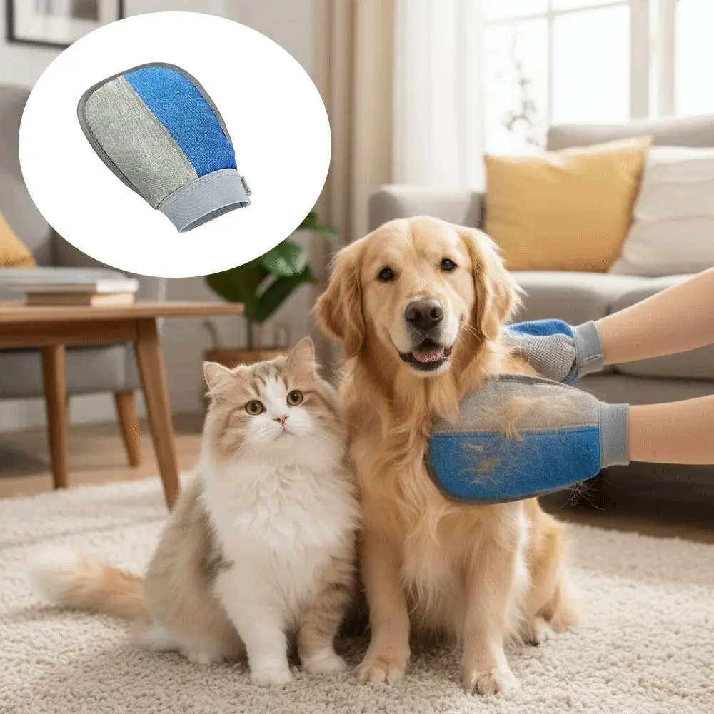 

Portable Pet Hair Remover Glove Hair Dehairing Washable Pet Grooming Gloves Static Reusable Dog Hair Remover Tool Dog Cat Hair