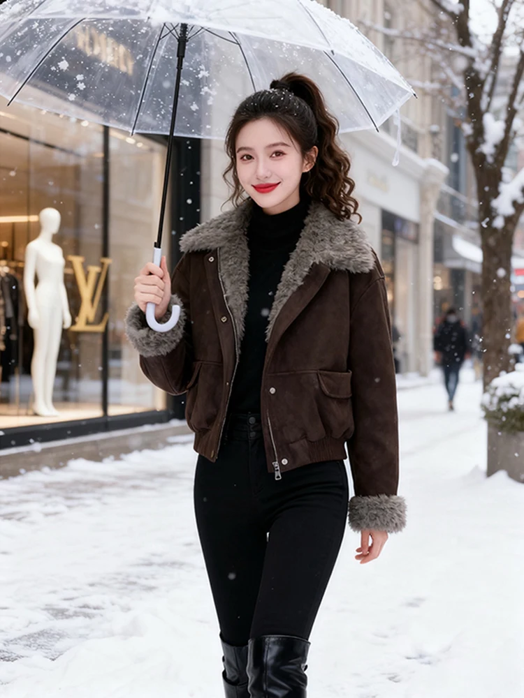 

Женское зимнее пальто с воротником-стойкой, модное, универсальное, повседневное, в корейском стиле, свободного кроя