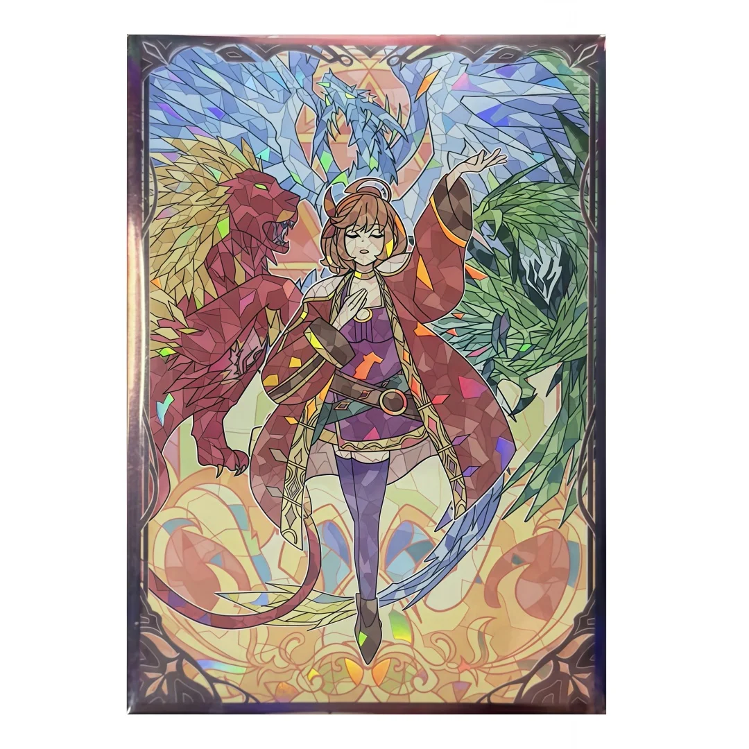 

50pcs Yu-Gi-Oh! Adamancipator Risen-Dragite Diy Laser Flash Board Game Card Holder 63x90mm Raptite Game Card Protective Cover