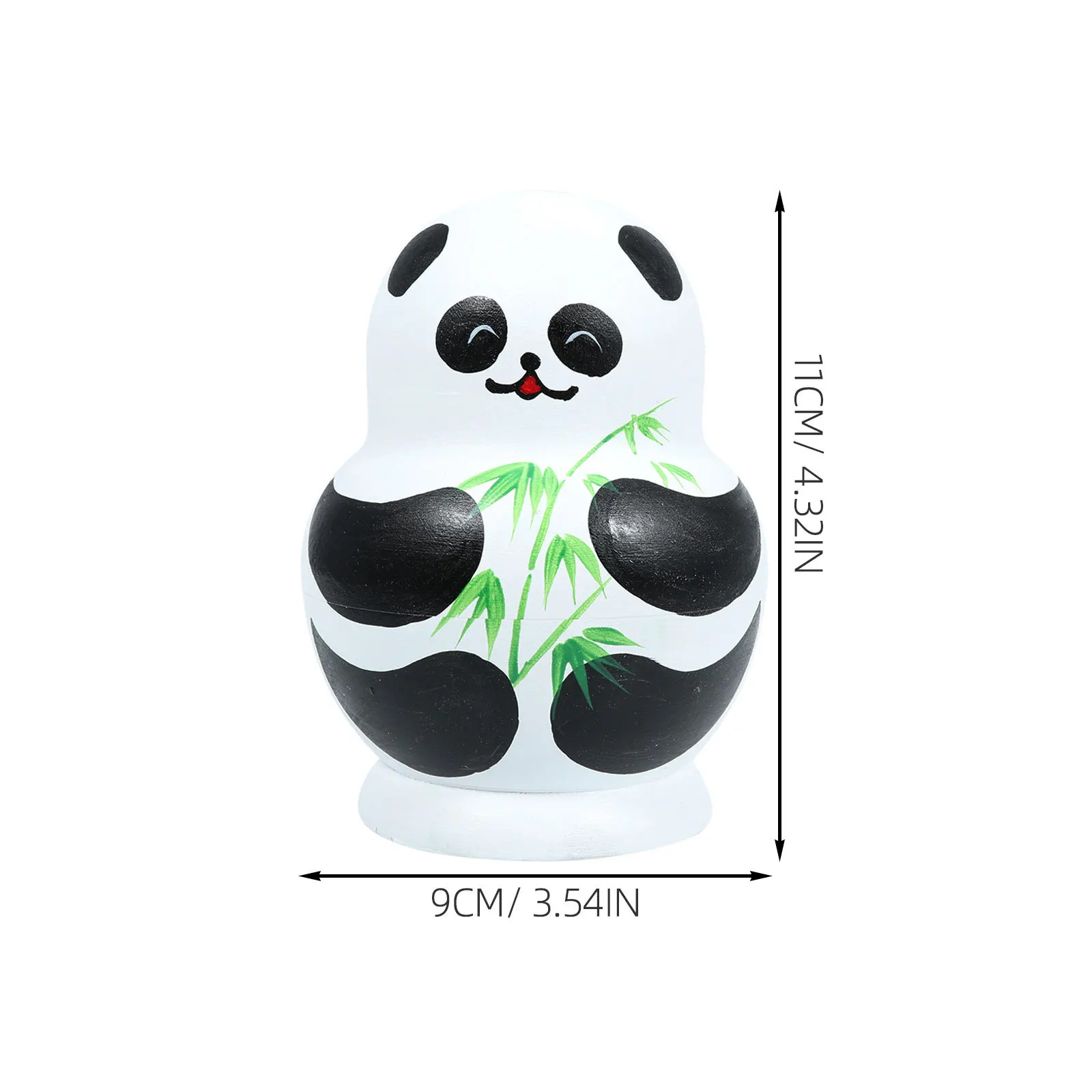 10 طبقات الكرتون الباندا الروسية التعشيش تخزين خشبي هدية الزخرفية الكرتون الباندا التعشيش اللعب اللعب الروسية