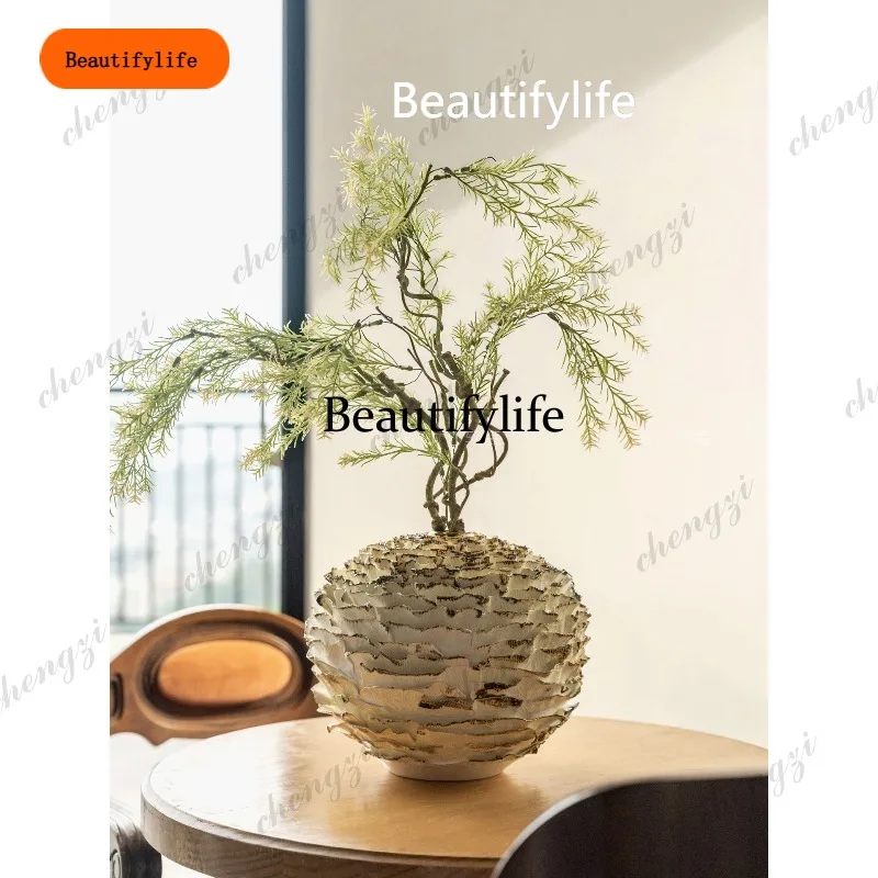 CCC Handmade pleated art flower device modern simple home living room advanced ornament