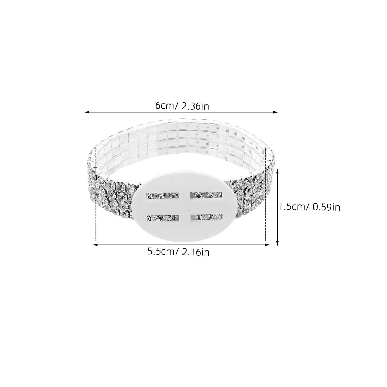 4Pcs Rhinestone Elastic Wrist Corsage Bracelet Wedding Prom Anniversary Bridal Shower Party Decoration Boutonniere Magnet view 3