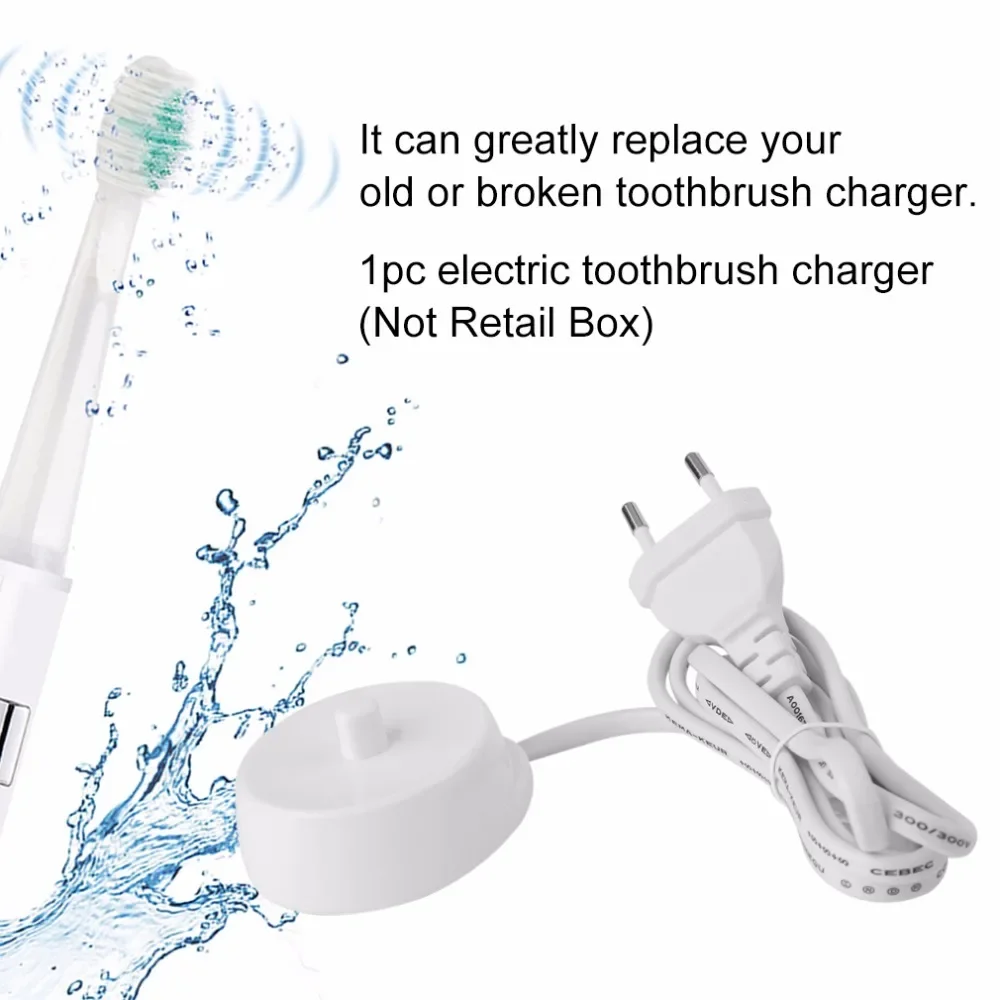 Electric Toothbrush Charger Model 3757 for Braun Oral-B D17 OC18, Charging Cradle with EU/US Plug