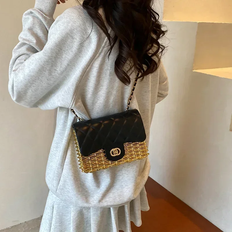 2024 New Style Fashion Retro Shoulder Bag YYDS Women\'s Chain PVC Small Square Bag Customized