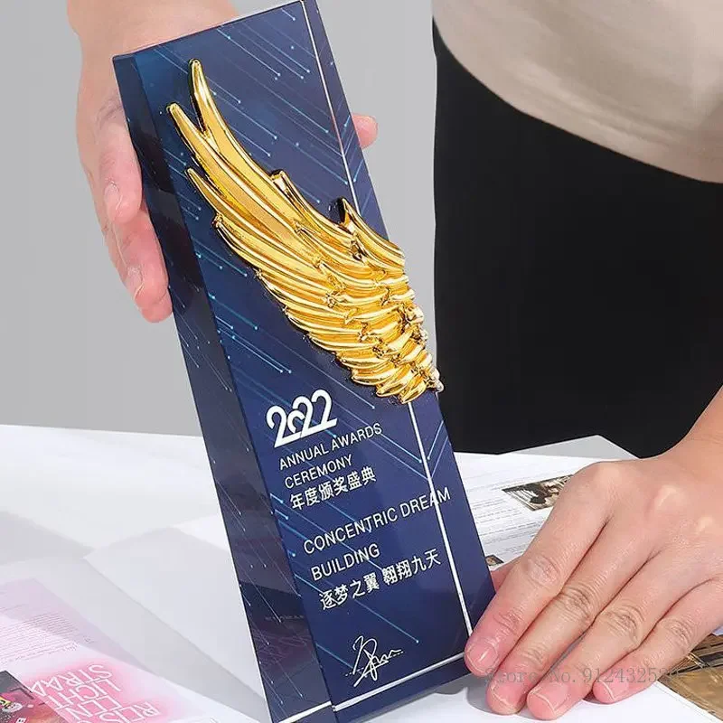 Customized Crystal Trophy, Color Printing as a Prize, Sports Movie Award, Annual Meeting Commemorative, Home Decoration, 1Pc