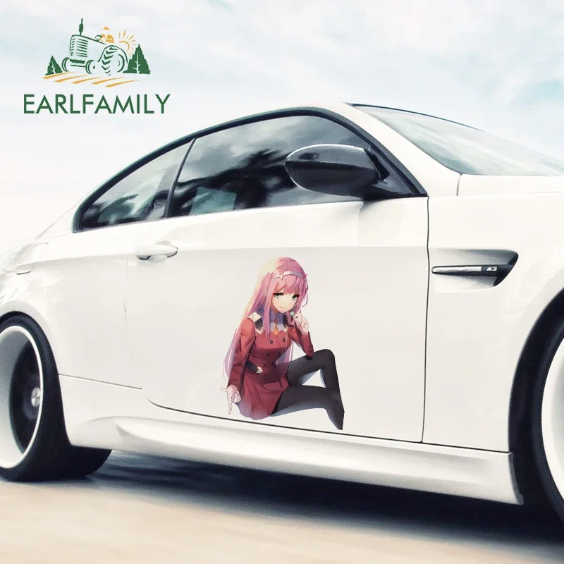 EARLFAMILY 43cm x 32.4cm For Zero Two Fine Decal Scratch-Proof Car Accessories Stickers Motorcycle Creative Occlusion Scratch