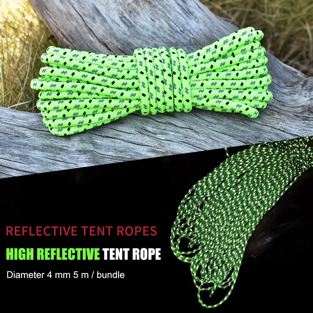 

Hot Sale Paracord Classic Delicate Texture 5m Survival Paracord 4mm Reflective Parachute Cord Lanyard for Outdoor Camping