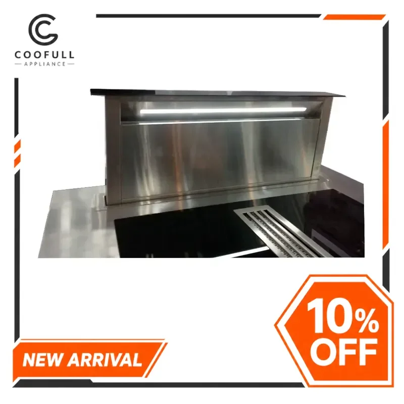 for Kitchen Telescopic Downdraft Hood Countertop Pop Up Extractor Fan Built In Cooktop Ventilation System Modern Home
