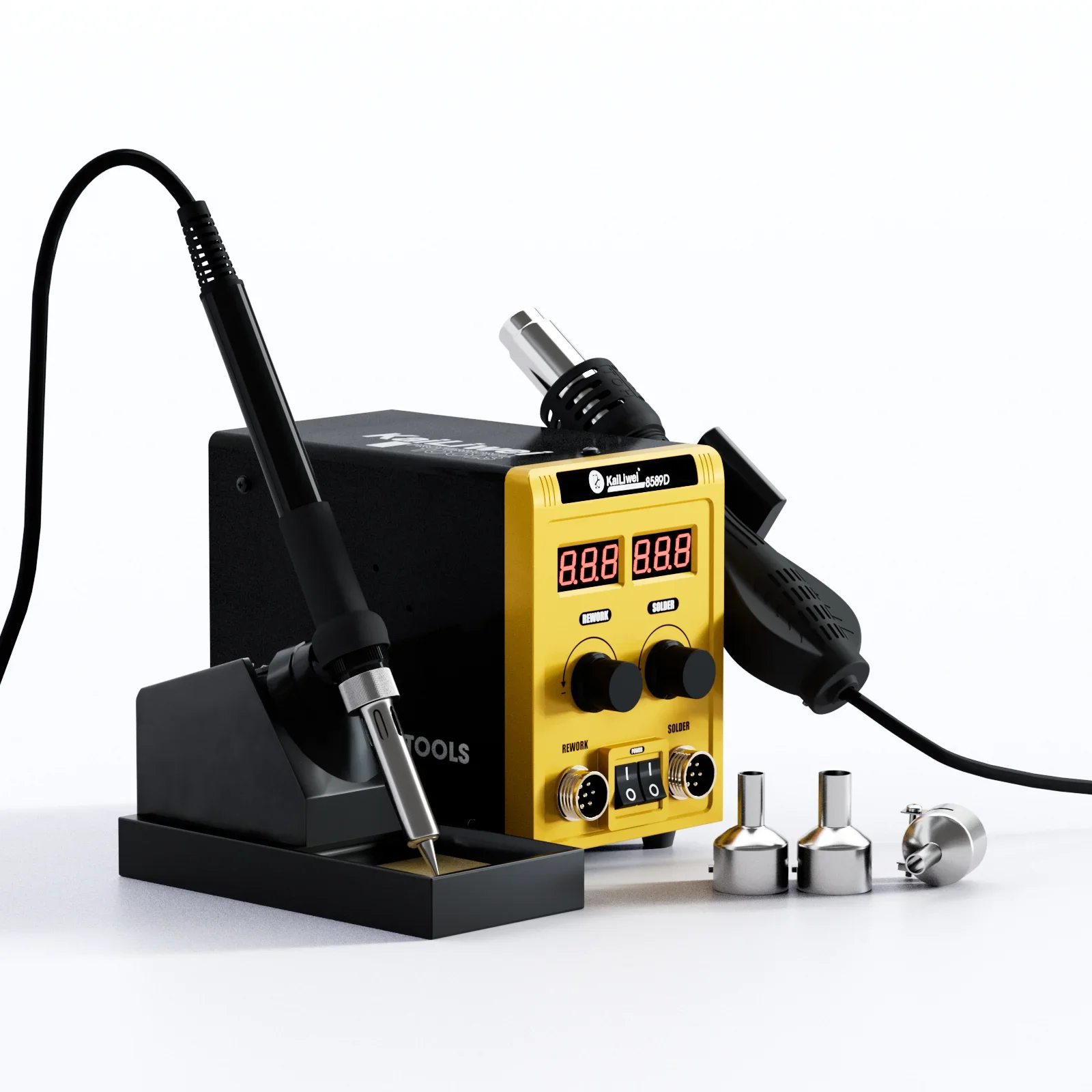 Regolabile 700W elettrico 2 In 1 saldatore per saldatura digitale stazione di pistola ad aria calda per strumento di riparazione di rilavorazione SMD BGA Mobile 8589D