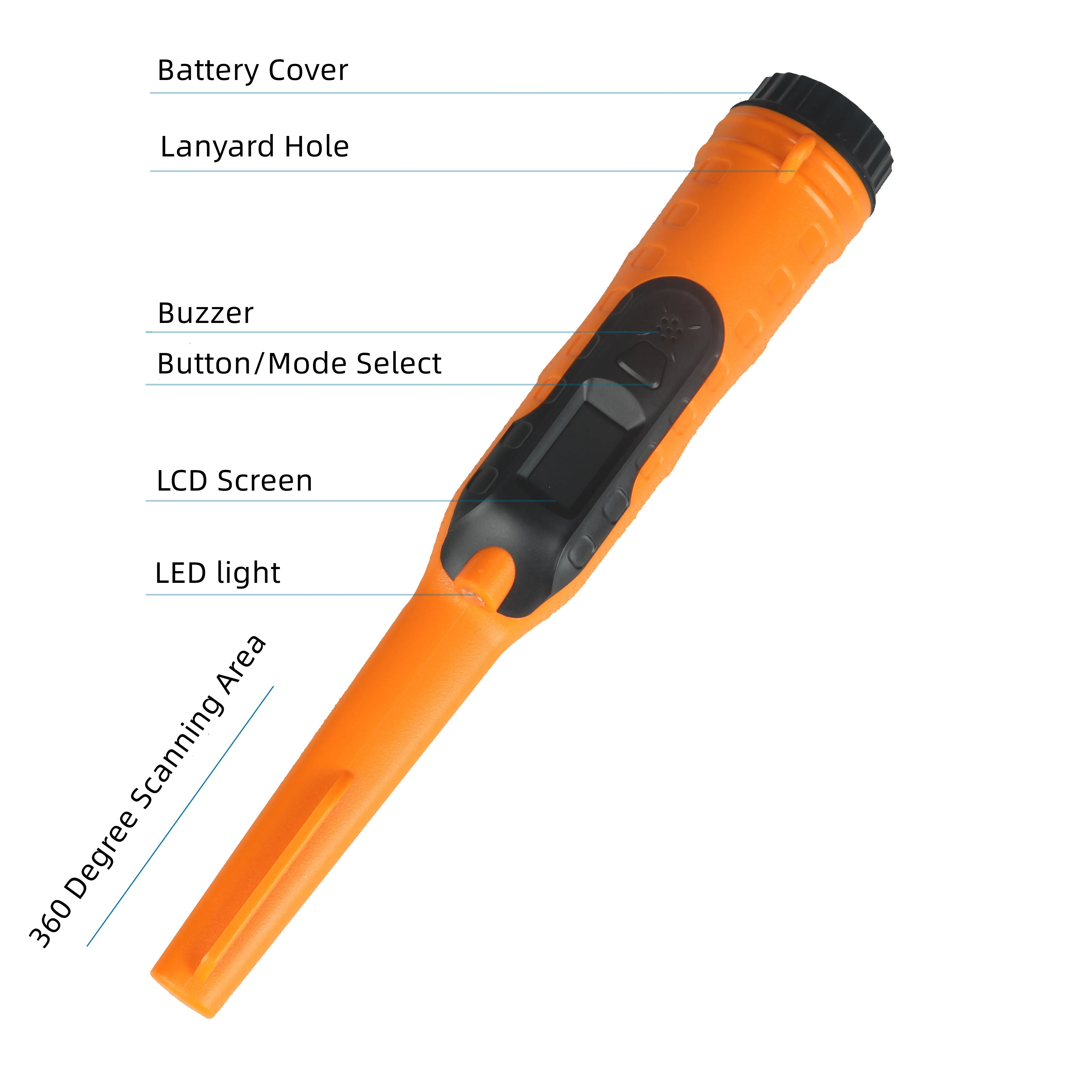 Metal detector rilevatori d\'oro impermeabili ad alta sensibilità nuovo schermo LCD Pinpointer subacqueo puntatore da 50 piedi