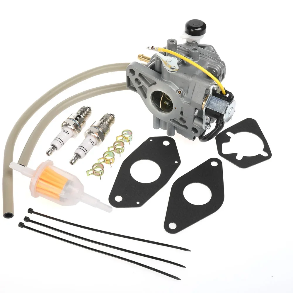 Carburetor kit with Gaskets Fits for Kohler Engines (KSF) 24 853 32-S with 3 Gaskets, 1 X FILTER, 2 X SPARK PLUG, clips