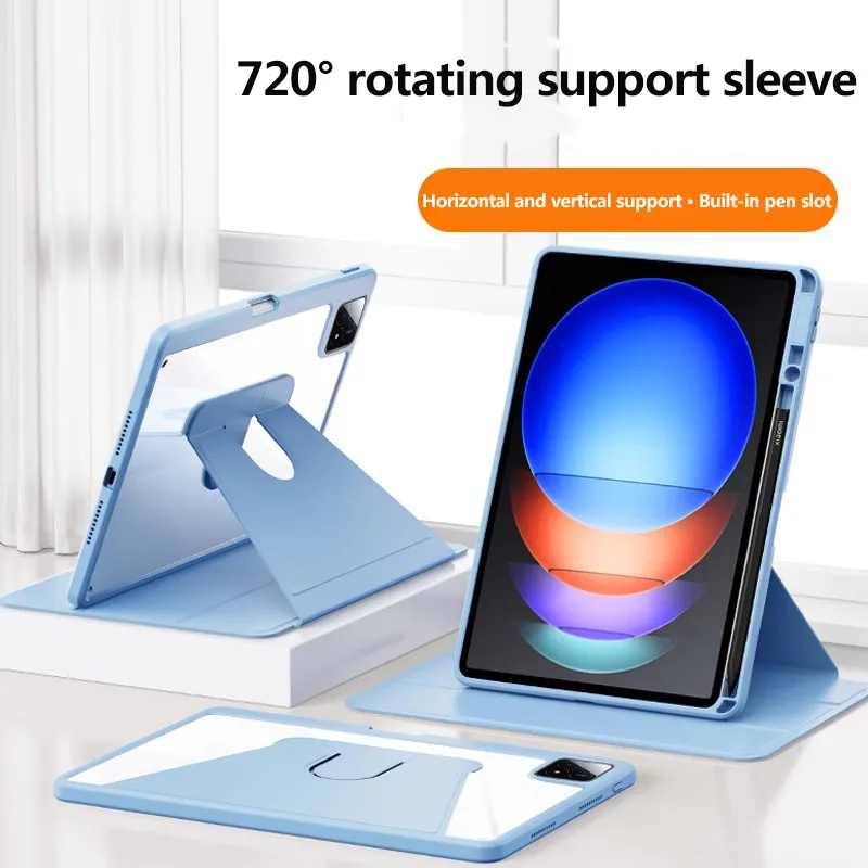 Rotating Anti-bending Acrylic Case For Lenovo Tab K11 2024 TB331FC TB330FU Xiaoxin Pad 11 M11 B11 11 inch With Pencil Holder