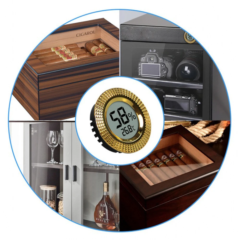 

Embedded Temperature and Humidity Meter LCD Digital Display -20℃-50℃ Thermometer Built-in Hygrometer for Wine Cabinet