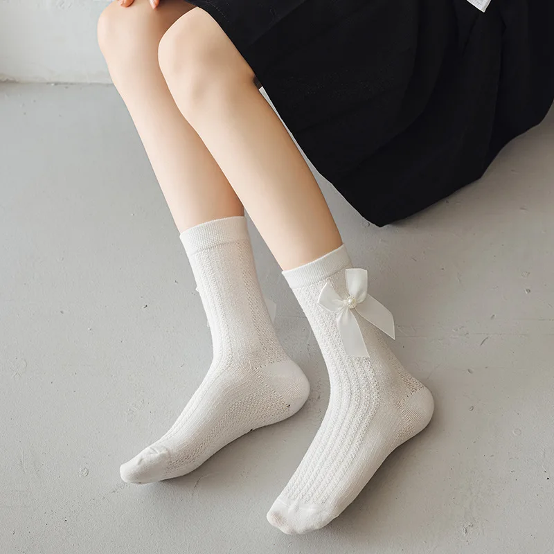 Chaussettes Mi-Mollet avec Nministériels d pour Femme, 100% Coton, Princesse Japonaise, Kawaii, Vente en Gros