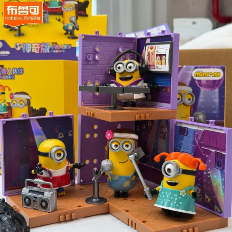 

Blokees Despicable Me Minion Cartoon Figure Set - Kevin Carl Phil Stuart Magical Version 2 Celebration Party Series Toy for Boys