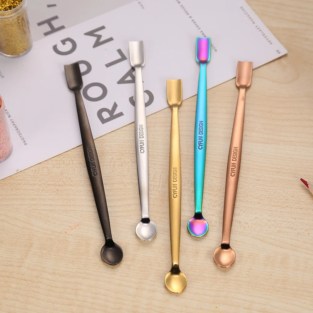 5 Color Stainless Steel Craft Spoons To Taking Out Glitter Embossing Powders Sequin and Small Embellishment For Card Making Tool