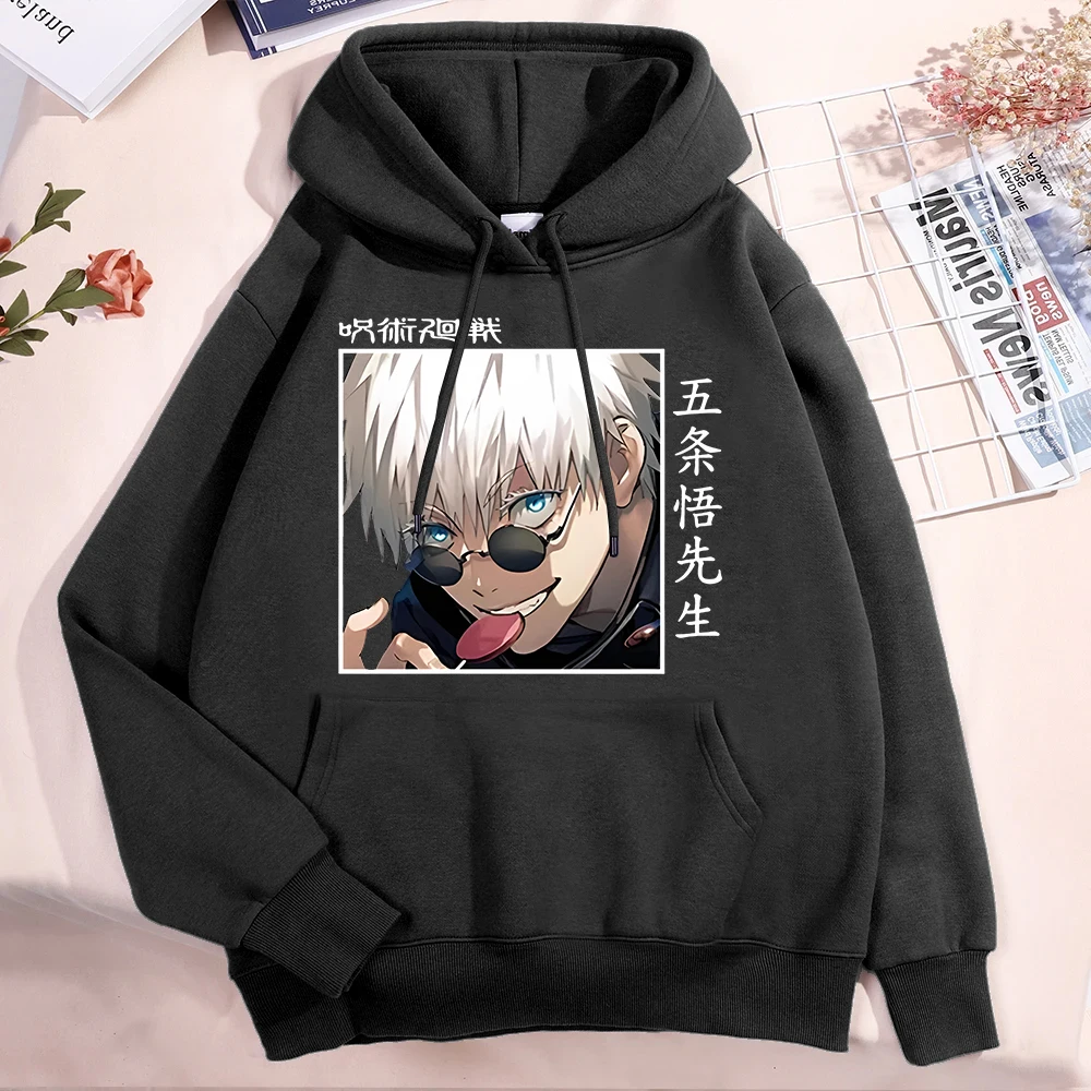 

Hot Anime Gojo Satoru Hoodies Women Men Fashion Personality Pullover Hooded Casual Long Sleeve Sweatshirts Tops