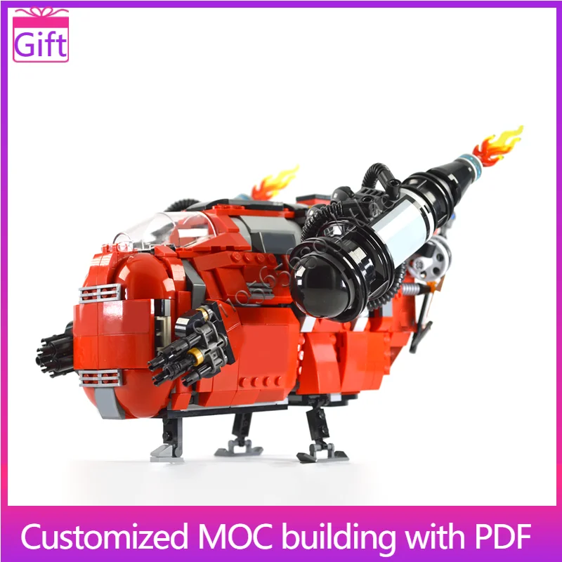 

907 шт. MOC Sci Fi серии красный космический корабль модель здания DIY собранный самолет развивающие детские игрушки изысканный подарок на день рождения