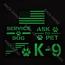 K9 Service Dog Ask to Pet Infrared IR Reflective Tactical Patch K-9 Military Emblem Embroidered Badge Appliques