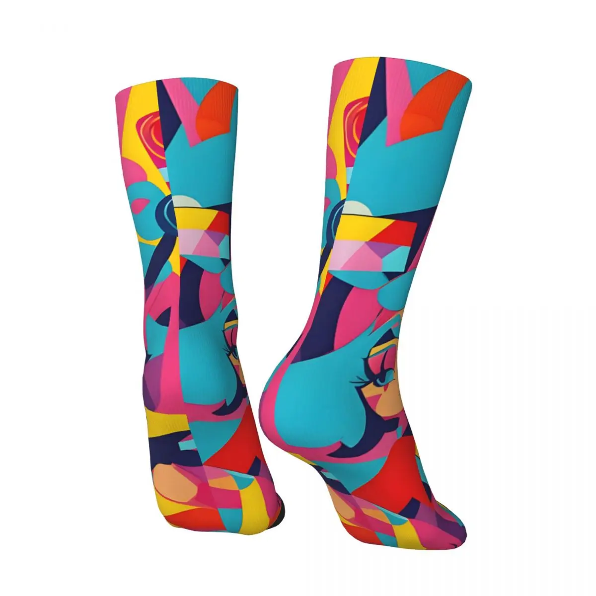 Pop Art Girl Męskie skarpetki Vintage Harajuku Street Style Nowość Casual Crew Sock