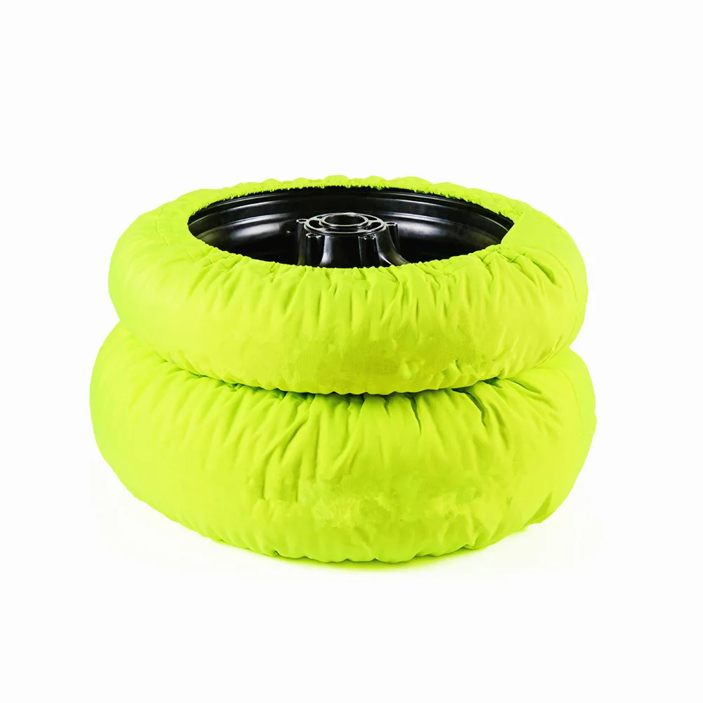 New Digital Motorcycle Tyre Warmer Tire Warmer 120/200 Front and Rear Thermo Bike Blankets Fluorescent Green view 6